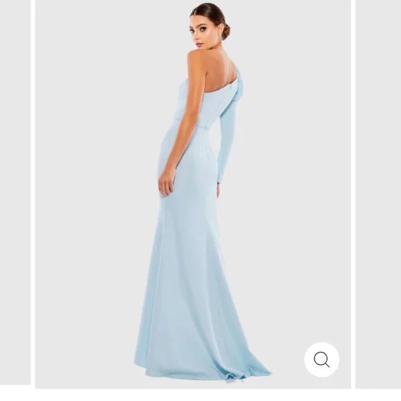 Mac Duggal Light Blue One Shoulder Dress - Picture 3 of 16